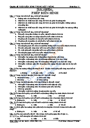 Chuyên đề Hình học Lớp 11 Phép biến hình - Lê Bá Bảo